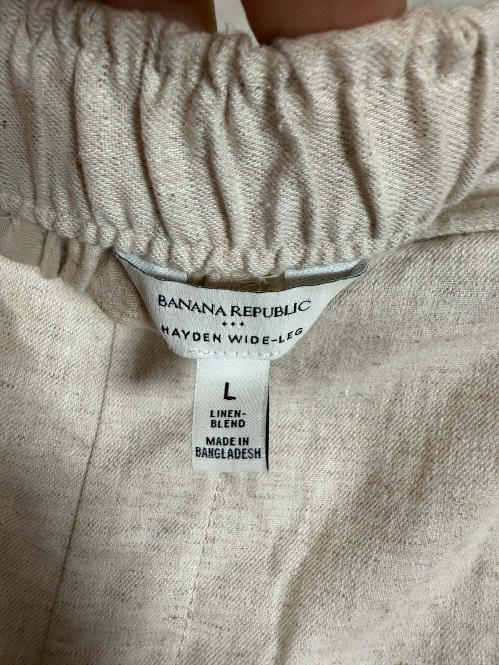 Banana Republic Hayden Wide Leg Linen Pants Size Large Pull On Neutral Coastal - Picture 4 of 9